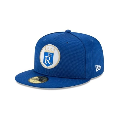 Blue Kansas City Royals Hat - New Era MLB Clubhouse Collection 59FIFTY Fitted Caps USA7492036